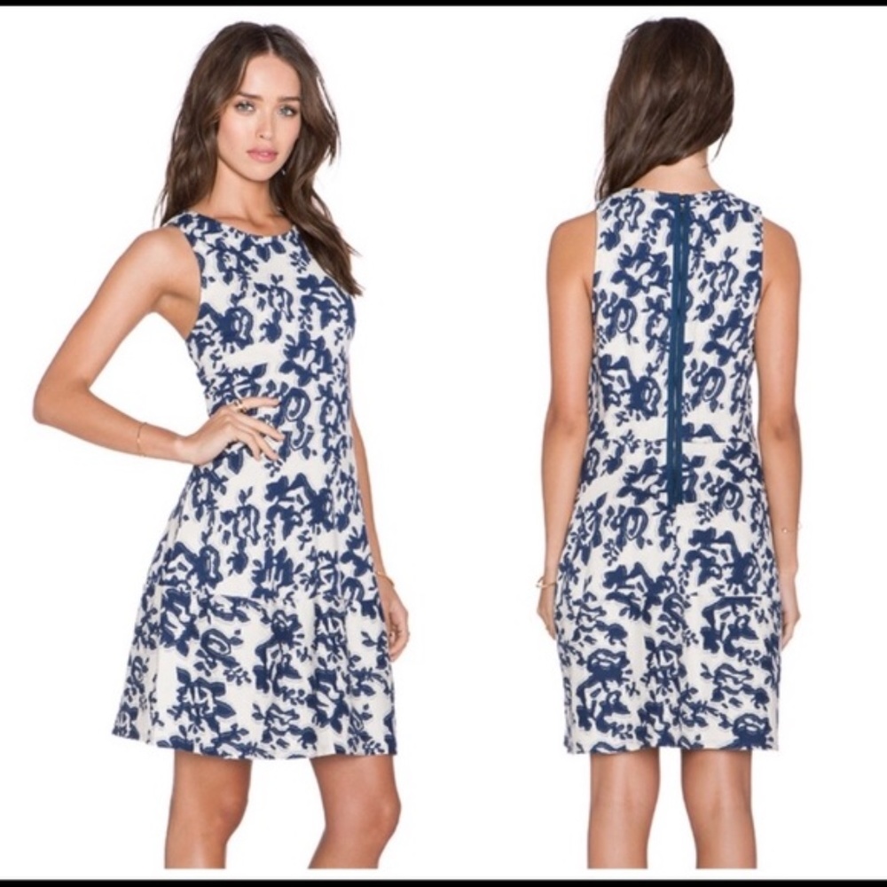 BCBGMAXAZRIA Cassandra Floral A Line Dress